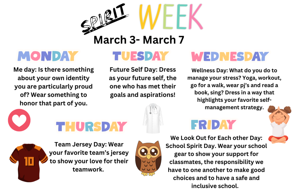 Spirit Week Theme Days 