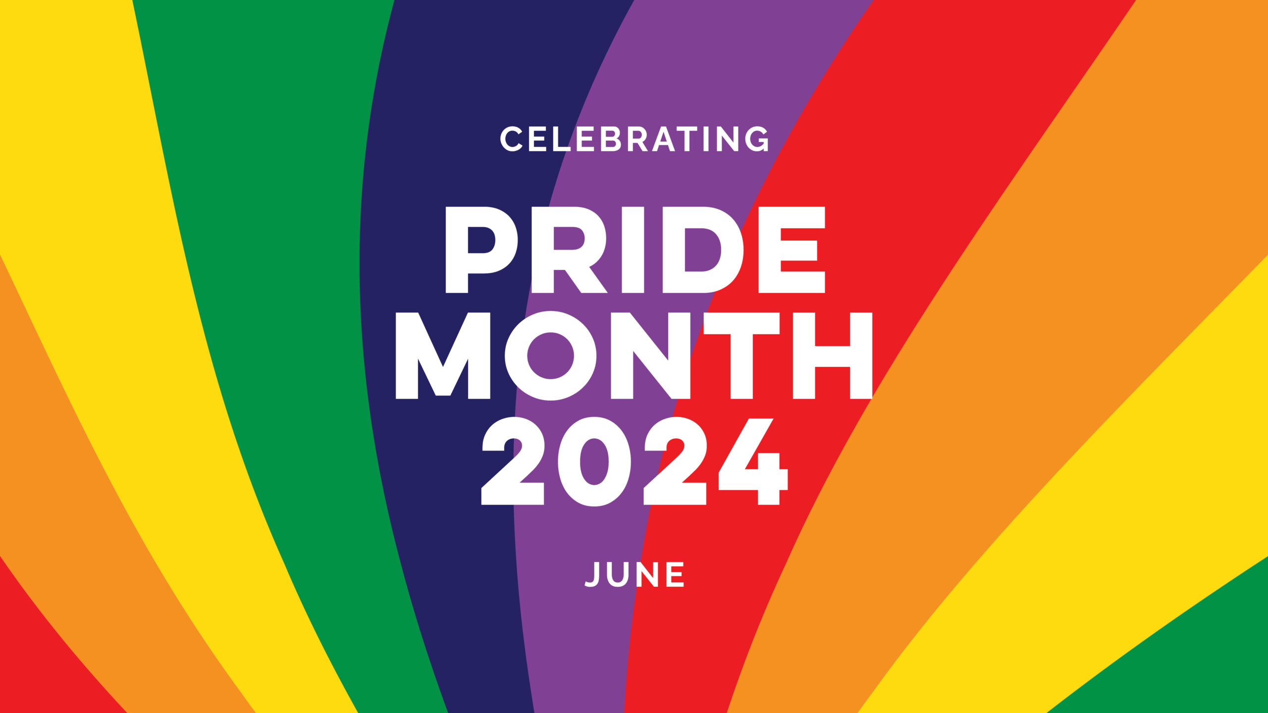 celebrating pride month 2024 June on rainbow backdrop