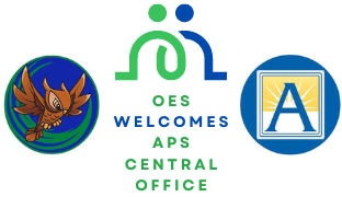 Oakridge owl logo and the APS logo with a graphic of two people working hand in hand.